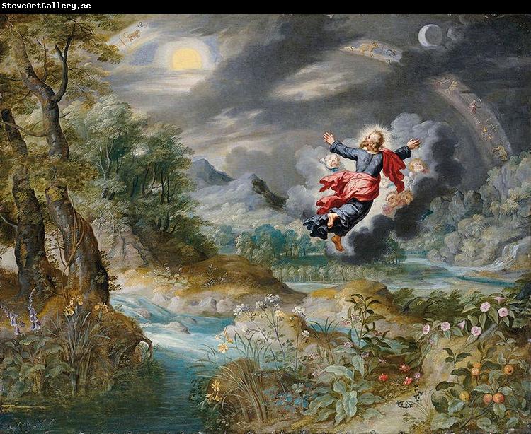 Jan Brueghel the Younger God creating the Sun, the Moon and the Stars